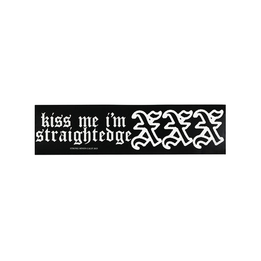 kiss me i'm straightedge bumper sticker