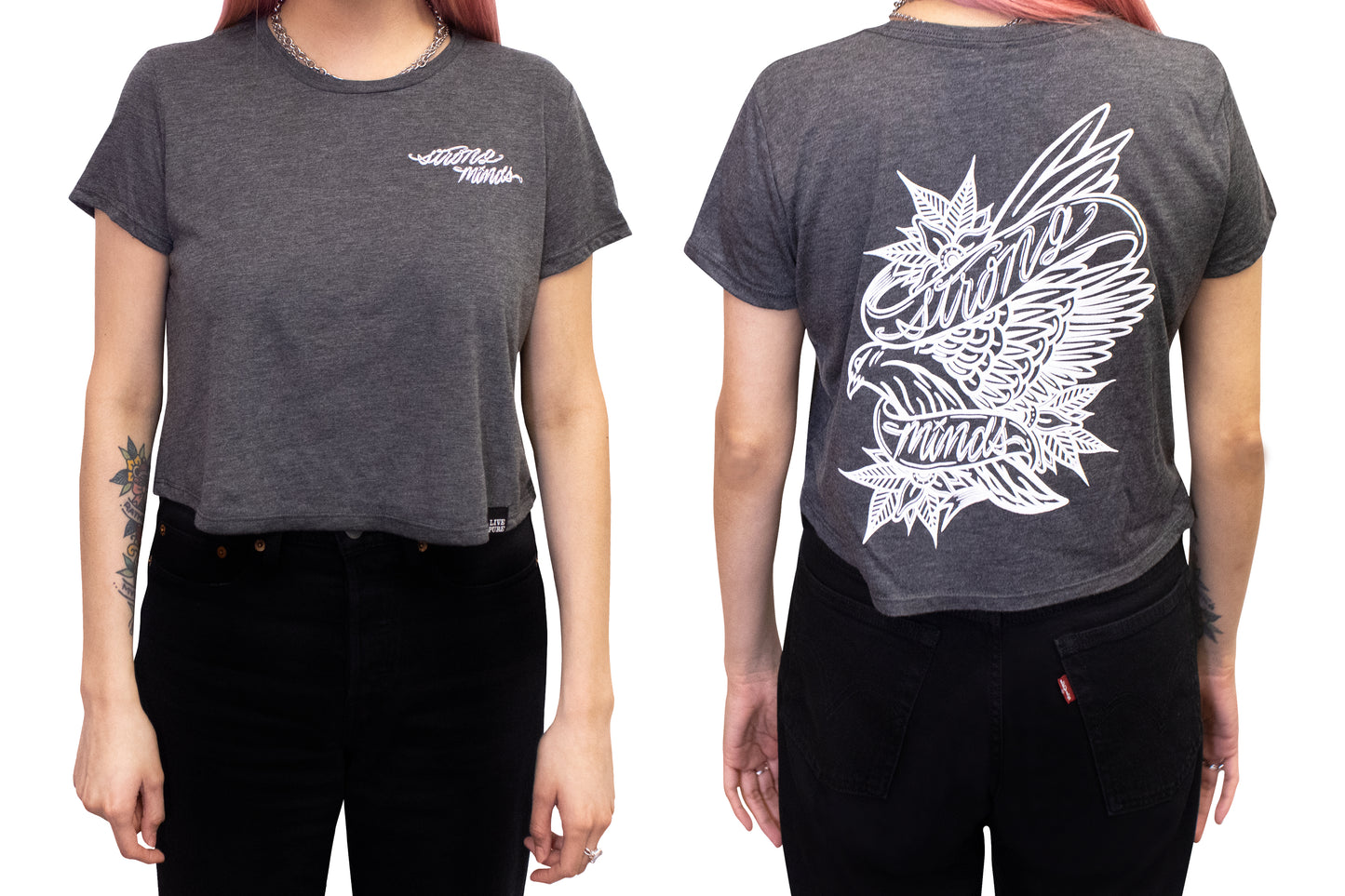 Logo Crop Tee Front and Back