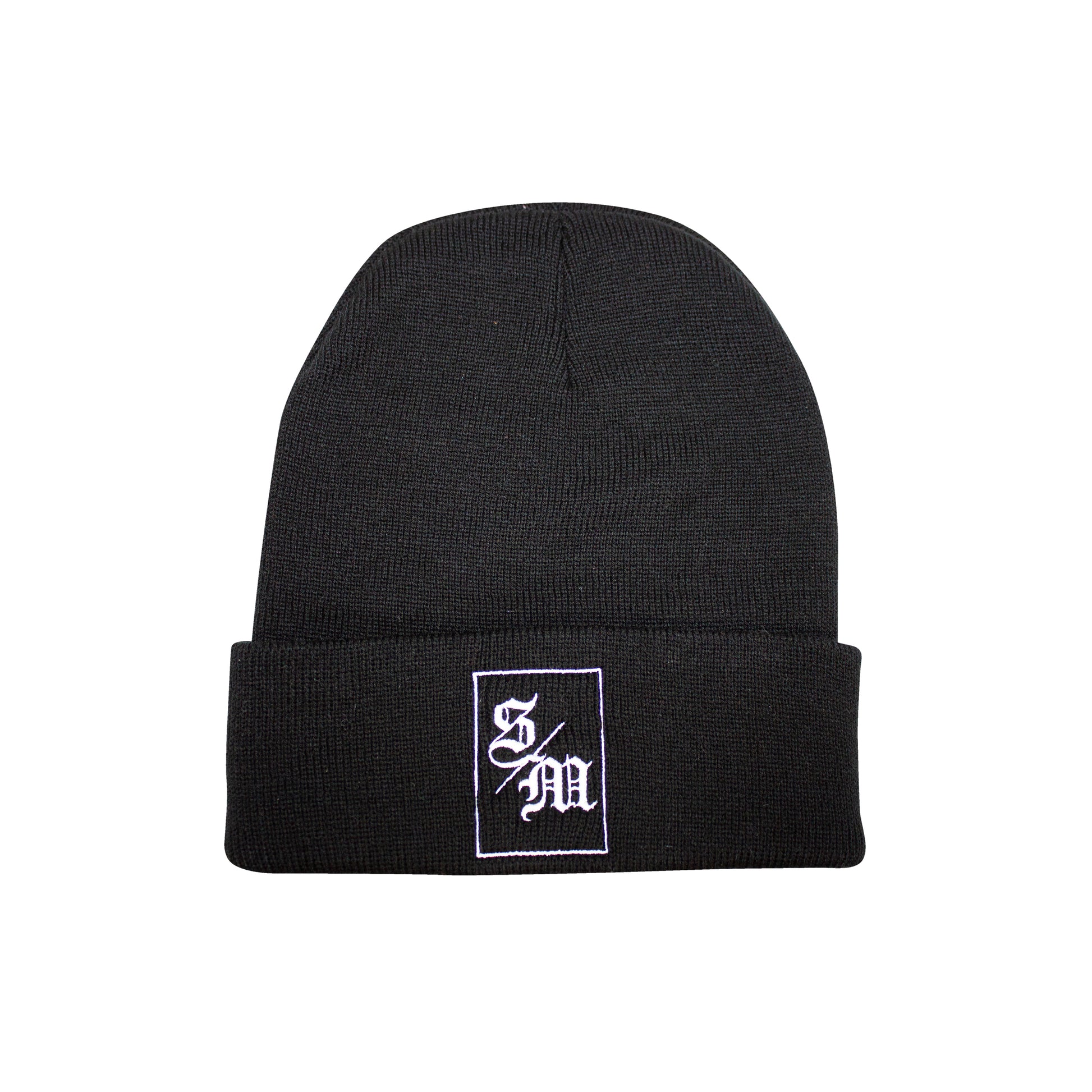 SM Initials Black Beanie