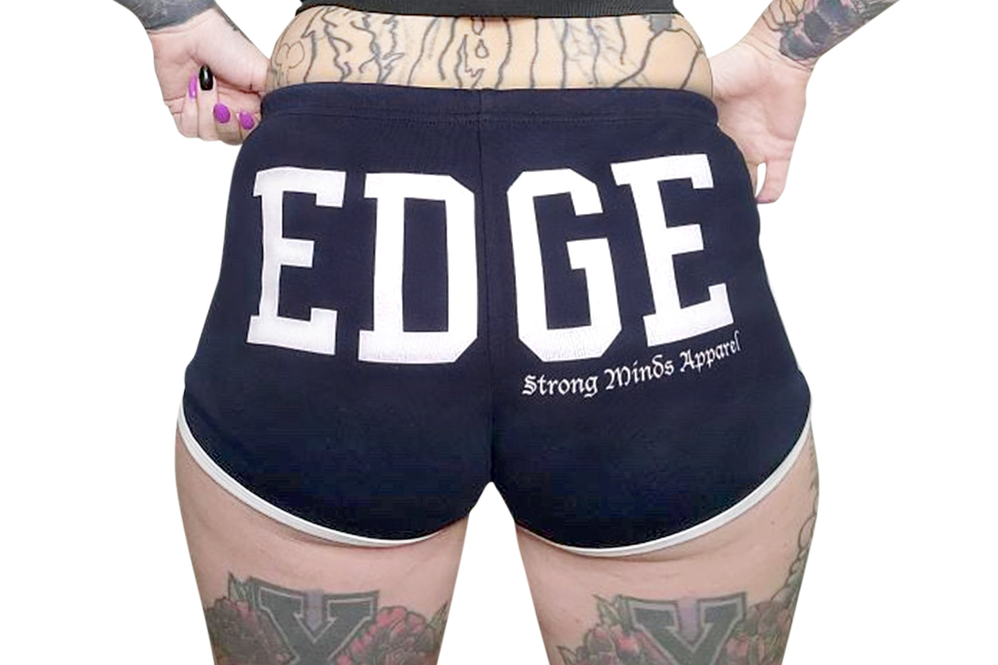 New Era Edge Women's Shorts Navy Back Worn