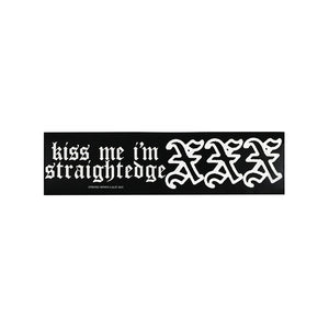 kiss me i'm straightedge bumper sticker