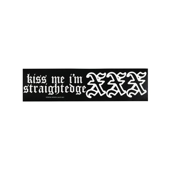 kiss me i'm straightedge bumper sticker