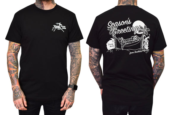Strong Minds Season's Greetings Tee Front and Back