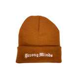 Strong Minds Brown Beanie Front