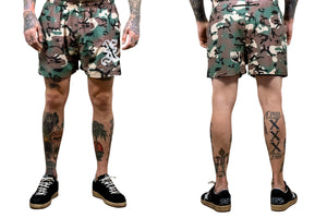 Strong Minds Camo Athletic 5” Shorts Front and back