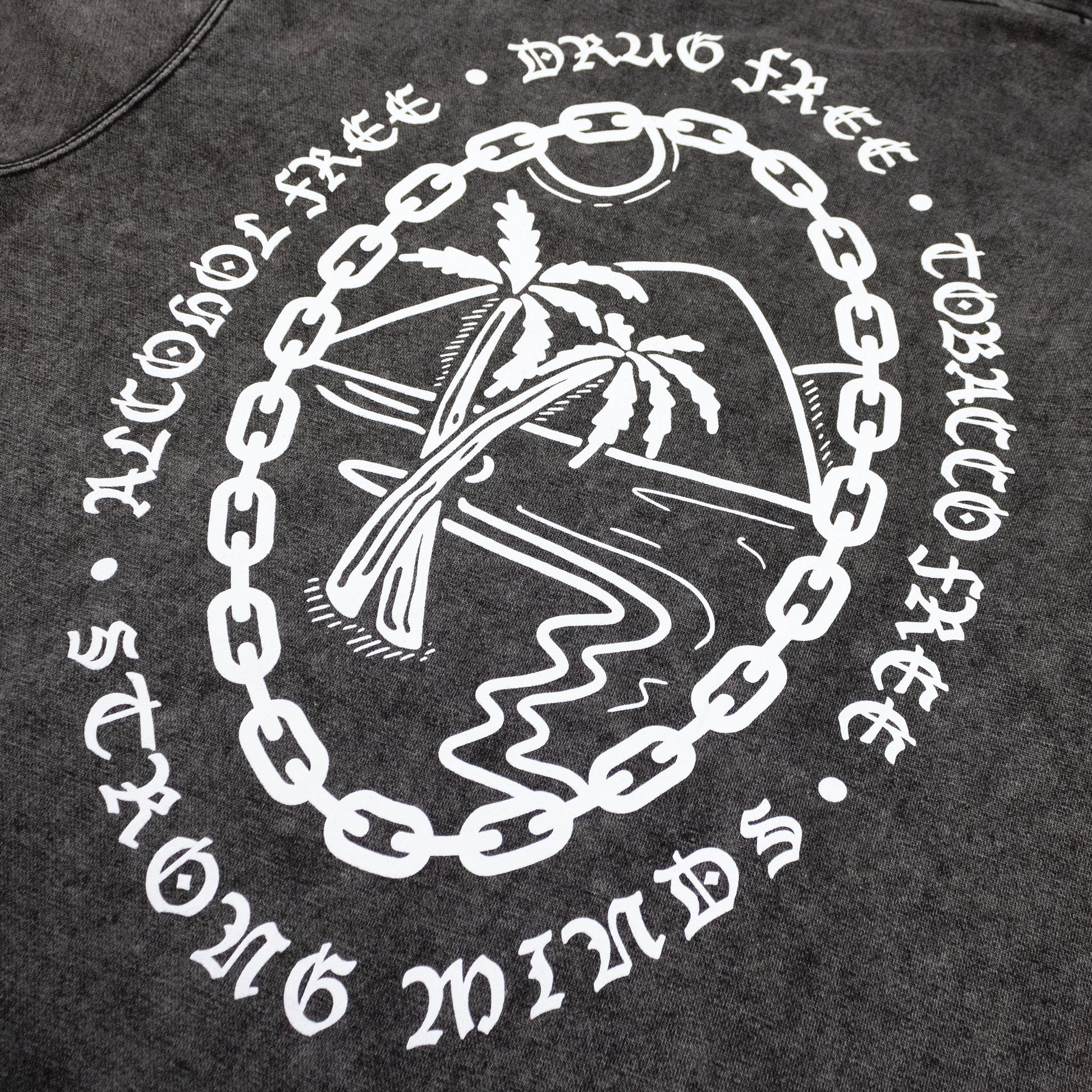 Drug Free Hoodie detail