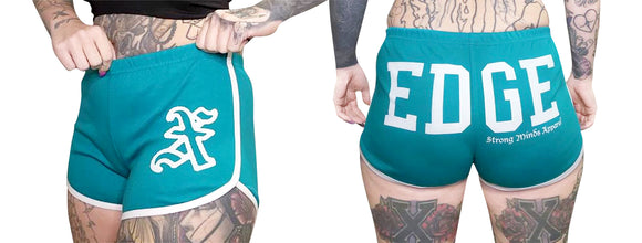 New Era Edge Women's Shorts Teal front and back