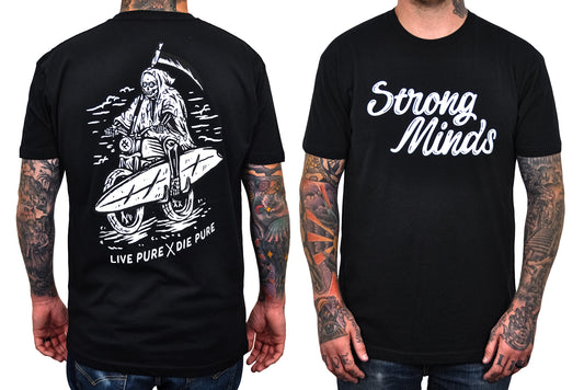 Surfing Skeleton Tee front and back